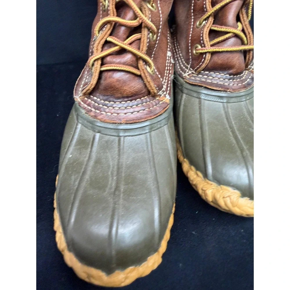 Vtg LL Bean Maine Hunting Shoe Brown Leather 11.5